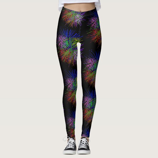 Legging Festa de Ano Novo com Fogos de Artifício (Frente)