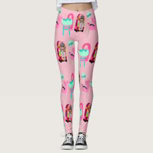 Legging Festa retro do anos 50 do divertimento