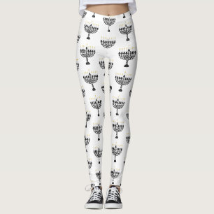 Legging Festival Simples de Luzes Menorah Hanukkah