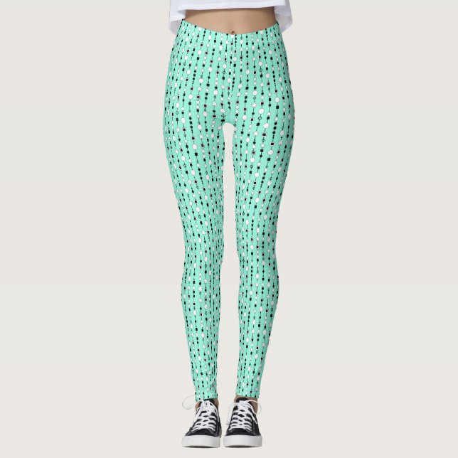 Legging Festive pattern with string beads and jewelry star (Frente)