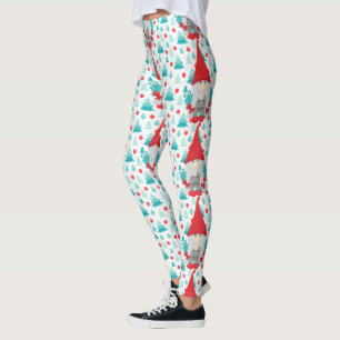 Legging Festivo Holiday Gnomo com presentes