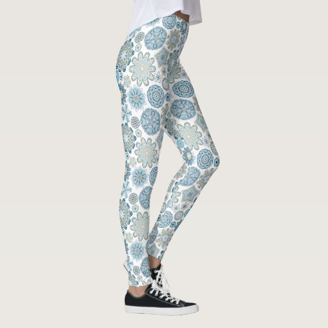 Legging Festivo Quic Floral Mandala Flakes Neve Padrão (Direita)