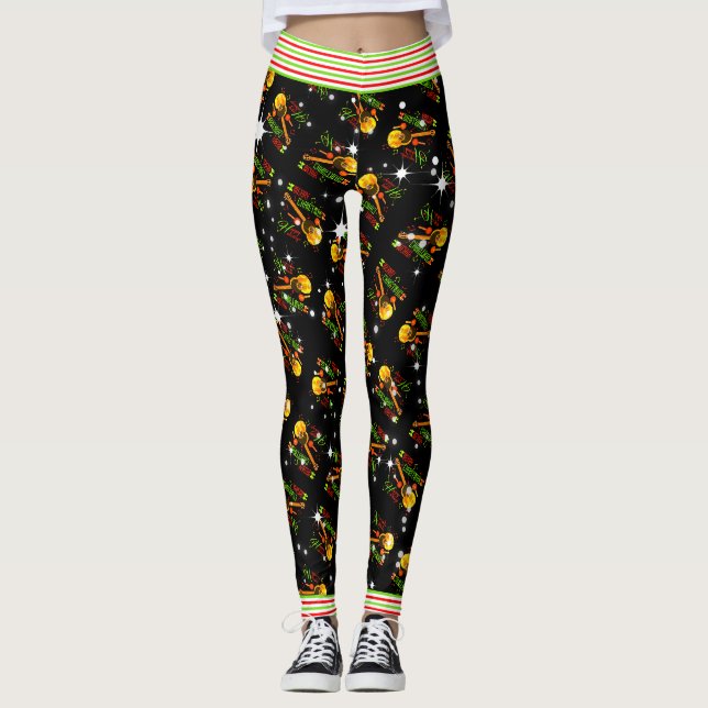 Legging Festivo Trini Natal com Maracas e Cuatro (Frente)