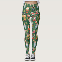 Legging Festivo Whimsic Cute Nutcracker Balé Verde