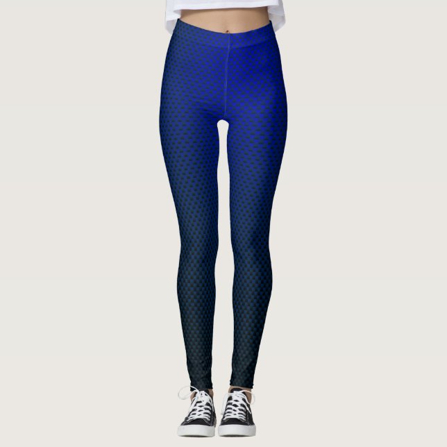 Legging Fibra de carbono azul preta padronizada (Frente)
