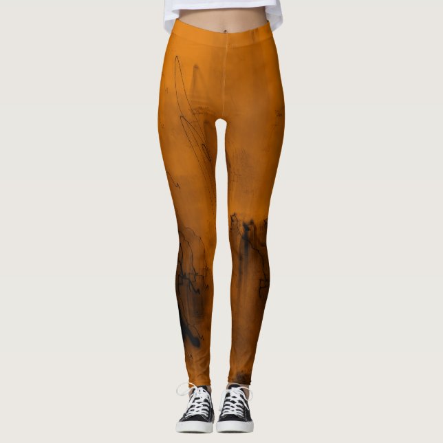 Legging Fiery Night Abstract - Ethereal Light and Motion T (Frente)