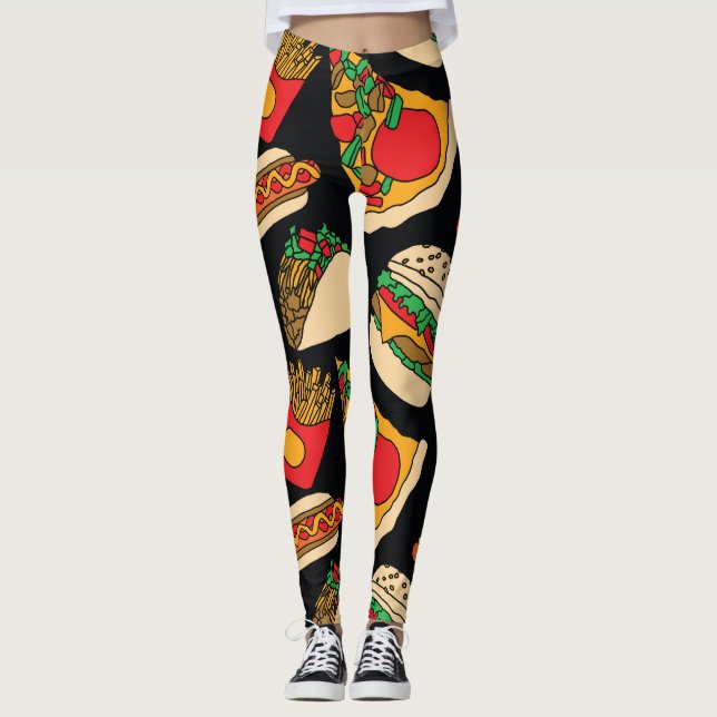 Legging Fiesta de Comida Rápida: Isolamento do Padrão de V (Frente)