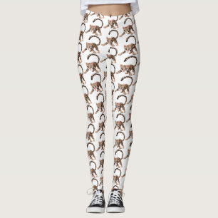 Legging Figura de desenho animado de ocelot bonito