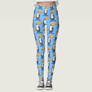 Legging Figura de desenho animado de tucano feliz e bonito