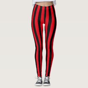 Legging Figurino do Dia das Bruxas Vermelho e Negro