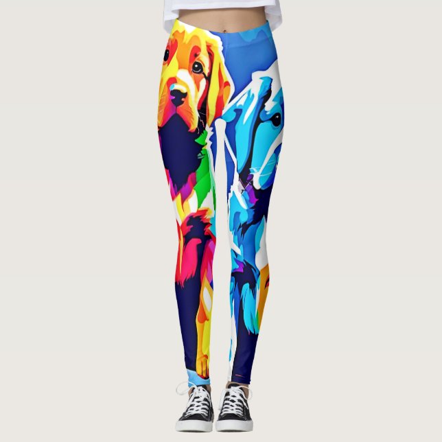 Legging Filhotes Arco-Íris: Duo Divertido (Frente)