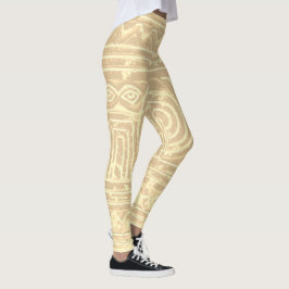 Legging Filtro Amarelo Pálido do Padrão Mesopotâmico Sumer