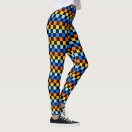 Legging Fire and ice checkerboard pattern
