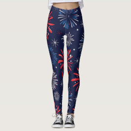 Legging Firecracker Impressão 4 de julho