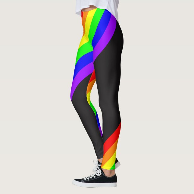 Legging Fita arco-íris Orgulho gay LGBT a Preto (Esquerda)