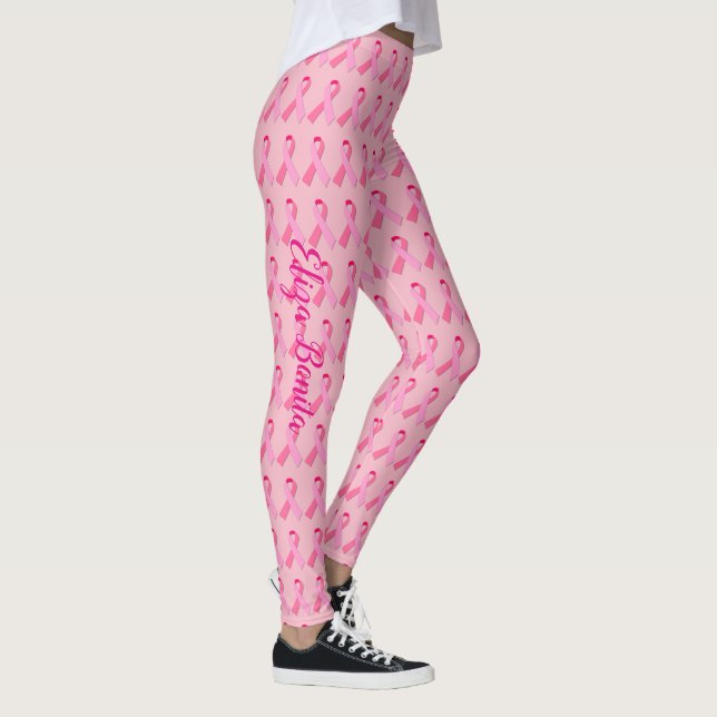 Legging Fita cor-de-rosa para a consciência do cancro da (Direita)