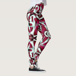 Legging Fita curvada sobreposta em vinho a cromado