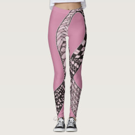 Legging Fita de Consciência do Cancer da Mama Rebelde Mode
