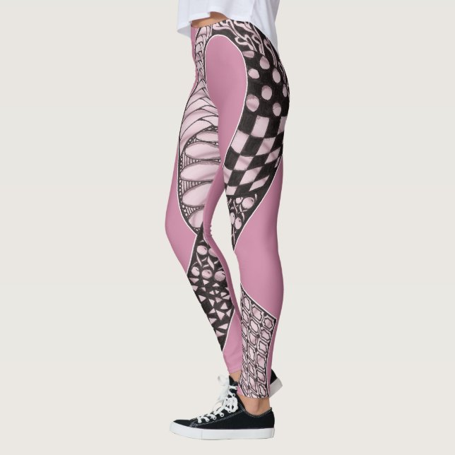 Legging Fita de Consciência do Cancer da Mama Rebelde Mode (Esquerda)