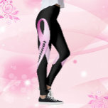 Legging Fita Rosa Personaliza O Sobrevivente Do Câncer Da<br><div class="desc">Leggings Fita Rosa Personaliza Sobrevivência do Câncer da Mama</div>