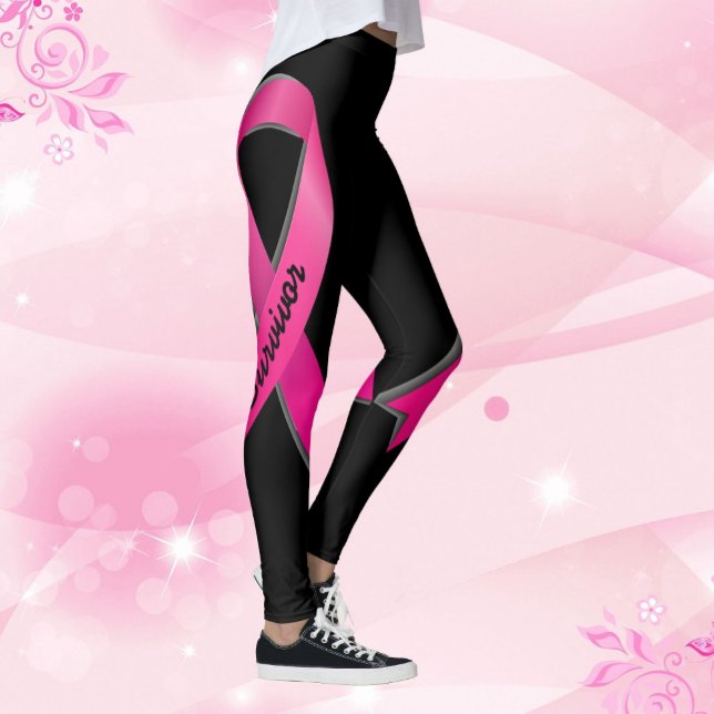 Legging Fita Rosa Personalizar 2 Sobreviventes do Câncer d (Criador carregado)