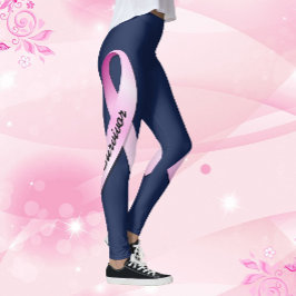 Legging Fita Rosa Personalizar 2 Sobreviventes do Câncer d