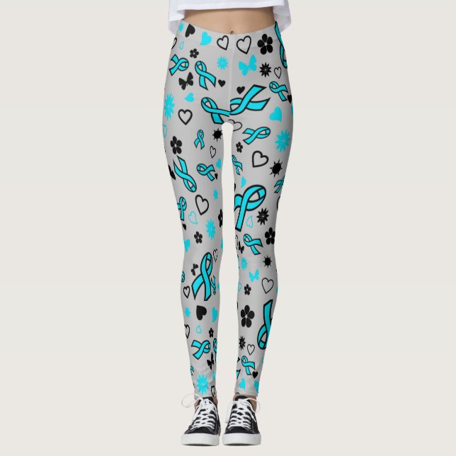 Legging Fita Turquesa Multi Estampa...POTS (Frente)