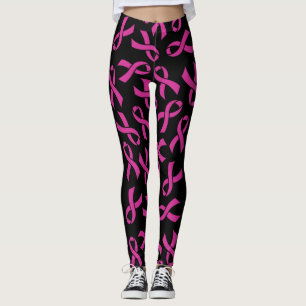 Legging Fitas cor-de-rosa...Cancer da mama