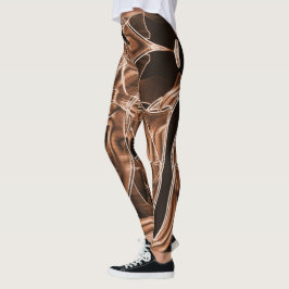 Legging Fitas curvas marrons, destacadas pelo relevo, se s