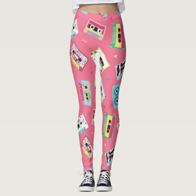 Legging Fitas de Áudio Retroativas: Estilo 80s. (Frente)