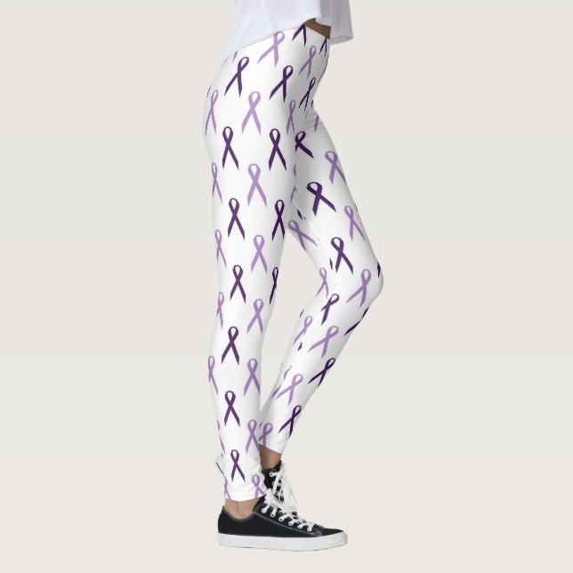 Legging Fitas de Consciência Roxa Padrão Alzheimer (Direita)