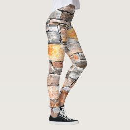 Legging Flagstone | padrão natural de pedra | tijolos