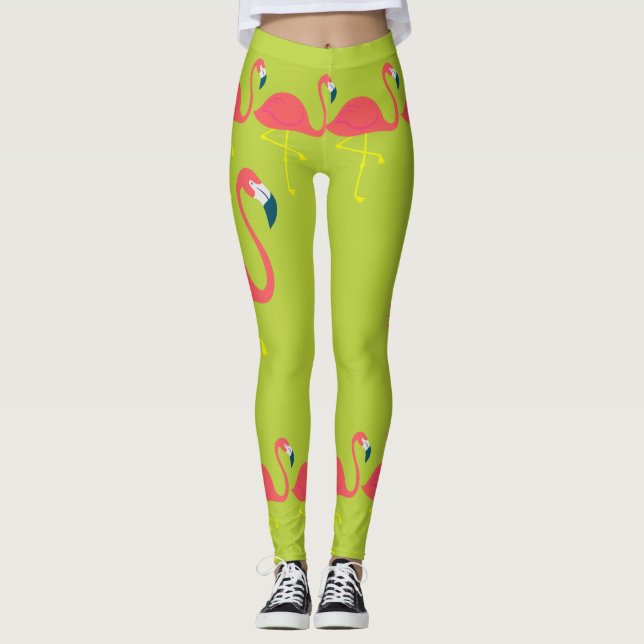 Legging "Flamingo mim" caneleiras loucas das senhoras (Frente)