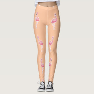 Legging flamingo rosa em laranja claro