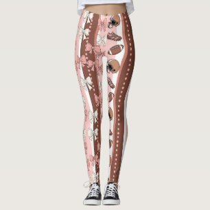 Legging Flauta de Futebol Coquette com Estampa de Leopardo