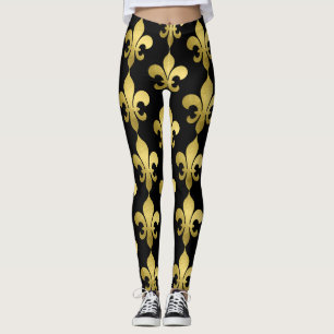 Legging Fleur de Lis Dourada em Qualquer Cor