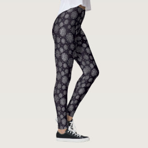 Legging Floco de neve de prata com escamas de peixe