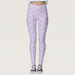 Legging floco de neve roxo leve e coração brilhando