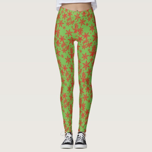 Legging Floco de neve vermelho (Frente)