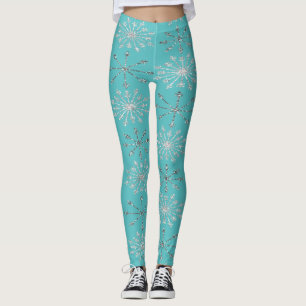 Legging Flocos de Neve Adoráveis com Brilho,Natal