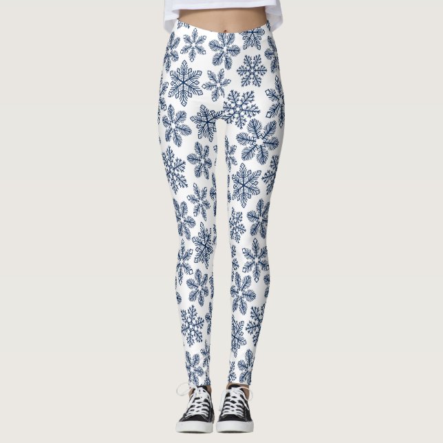 Legging Flocos de neve azuis (Frente)