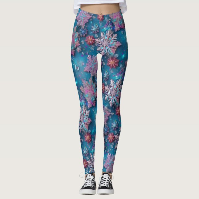 Legging Flocos de neve congelados (Frente)