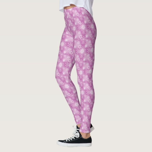 Legging Flocos De Neve De Inverno A Rosa (Esquerda)
