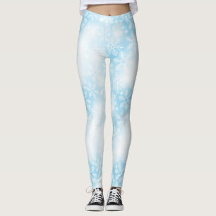 Legging Flocos de neve e luzes em azul