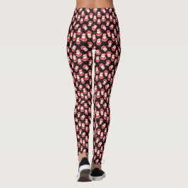 Legging Flocos de neve e Papais noeis Novidade Festa Negra