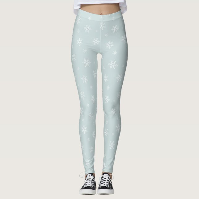 Legging Flocos de neve em azul claro (Frente)