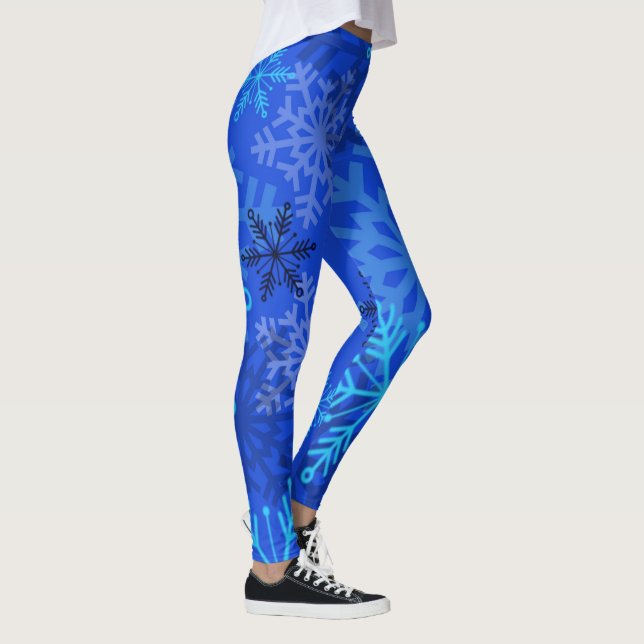 Legging Flocos de neve em camadas em azul (Direita)