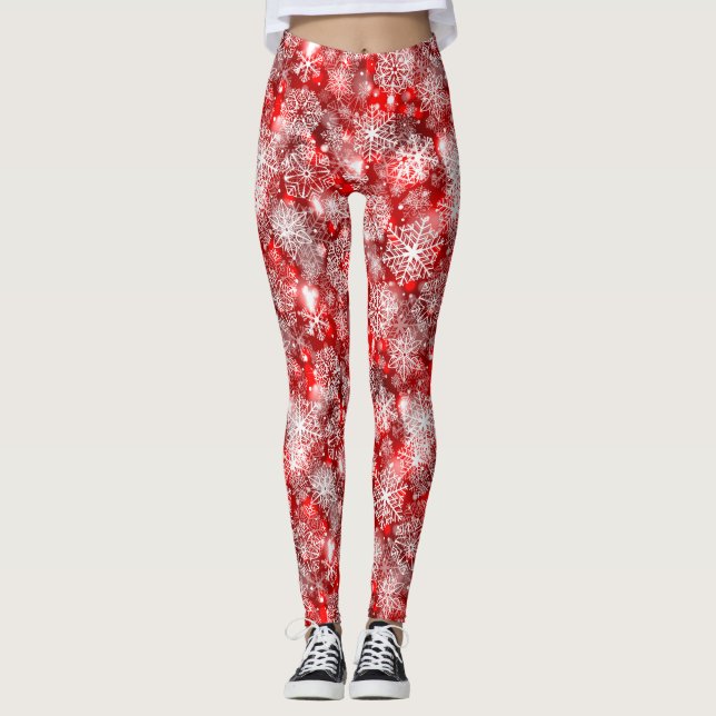 Legging Flocos de neve em vermelho (Frente)