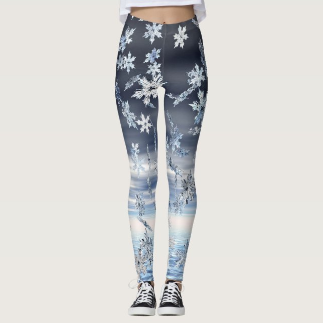 Legging Flocos de neve Feriado de inverno (Frente)