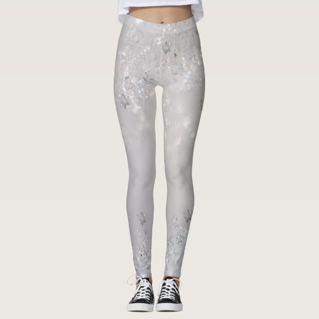 Legging Flocos de Neve Glitter Cute Feminino (Frente)